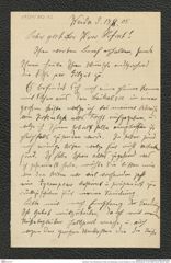 Nachlass Franz Steindachner, Brief (unvollständig) von Emil Weiske an Franz Steindachner (17.08.1908), Inv.Nr. 582.02, Seite 1
